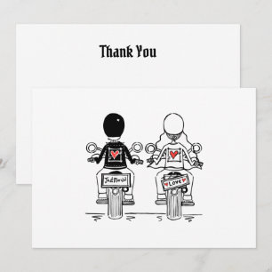 Biker-Motorrad-Hochzeit Dankeskarte