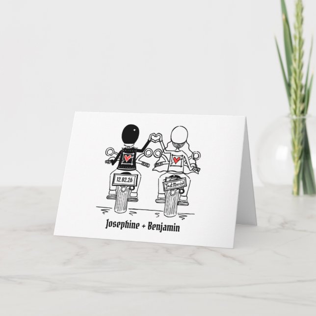 Biker-Motorrad-Hochzeit Karte (Vorderseite)