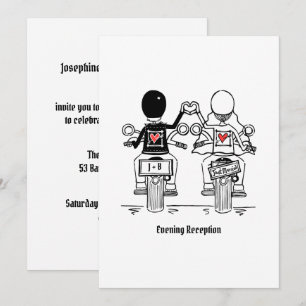 Biker-Motorrad-Hochzeitsabendempfang Einladung