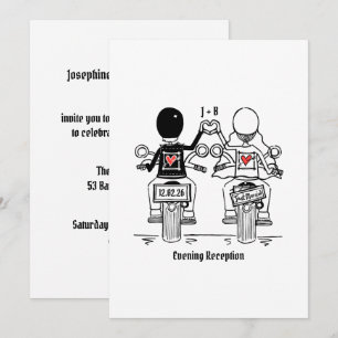 Biker-Motorrad-Hochzeitsabendempfang Einladung