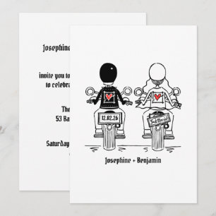 Biker-Motorrad-Hochzeitsabendempfang Einladung