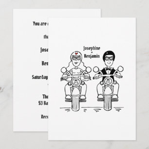 Biker-Motorrad-Hochzeitseinladung Einladung