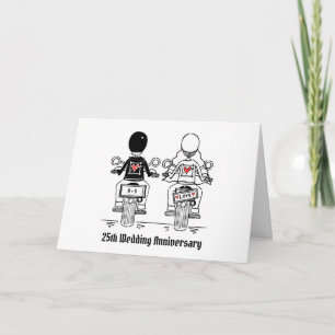 Biker-Motorrad-Hochzeitstag Karte