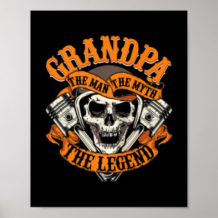 Biker Opa Die Männer Der Mythos Legend Vatertag Poster