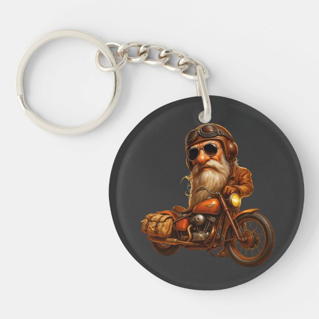 Biker Opa Schlüsselanhänger - Cooler Chopper Reite (Vorderseite)