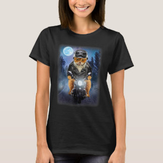 Biker Orange Katze fährt Motorrad, Galaxy Eismond T-Shirt