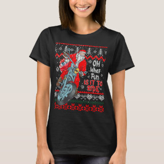 Biker Père Noël Motorcycle Vilain Sweat de Noël