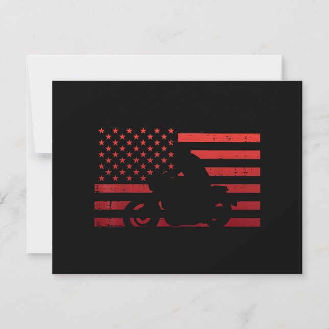Biker Red US Flag Motorrad Vintager Patriot (Vorderseite)