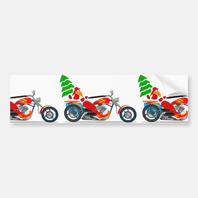 Biker Santa Autoaufkleber (Vorne)
