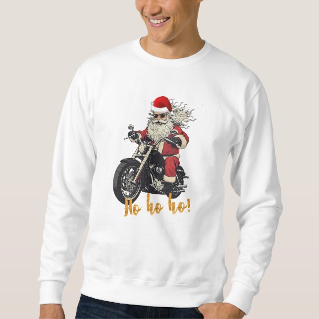 Biker Santa Christmas Sweatshirt (Devant)