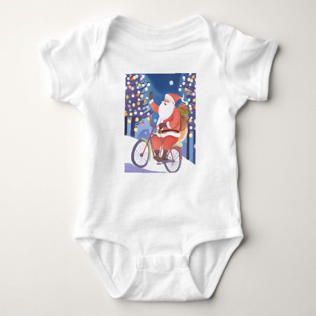 Biker Santa Claus Baby Strampler (Vorderseite)
