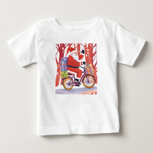 Biker Santa Claus Baby T-shirt (Vorderseite)