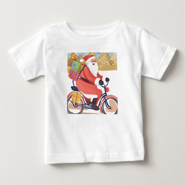 Biker Santa Claus Baby T-shirt (Vorderseite)