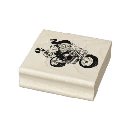 Biker Santa Gummistempel