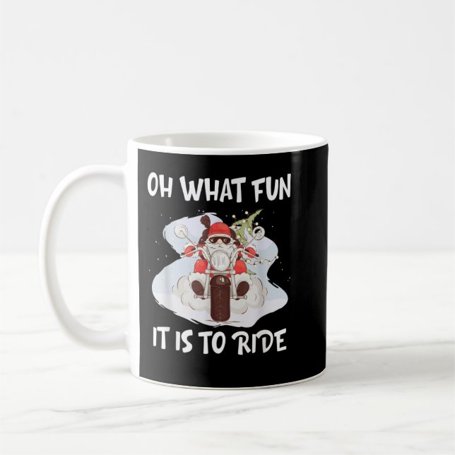 Biker Santa Motorcycle Fan Frohe Weihnachten Weihn Kaffeetasse (Links)
