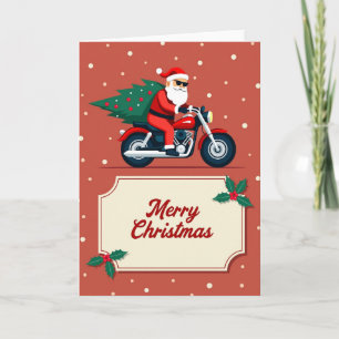 Biker Santa Motorcycle Frohe Weihnachtskarte Karte