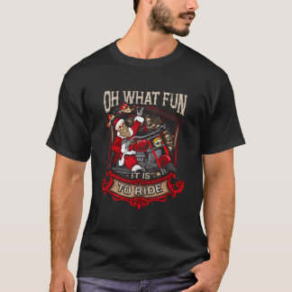 Biker Santa Oh W Fun Ride Long Motorcycle T-Shirt