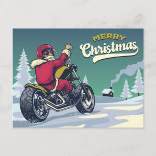 Biker Santa Postkarte