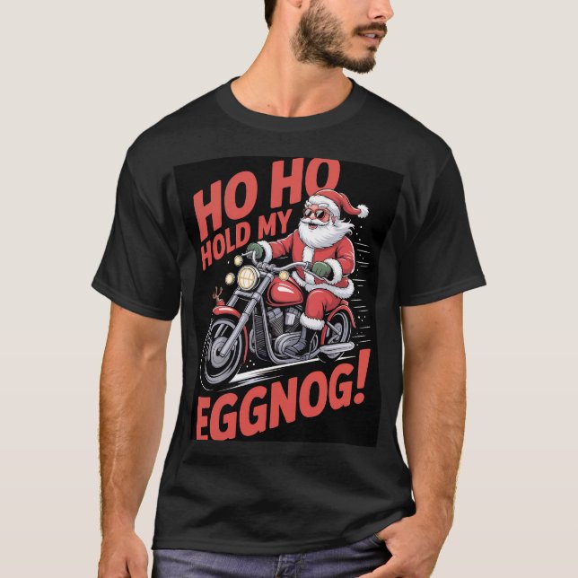 Biker Santa  T-Shirt (Vorderseite)