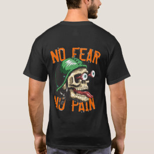 Biker-Schädel-Kein-Angst-kein-Schmerz-lustiges-T-S T-Shirt