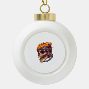 Biker Skull Sensenmann Keramik Kugel-Ornament