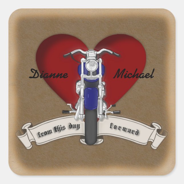 Biker Tatt Motorrad Tattoo Wedding Stickers (Vorderseite)