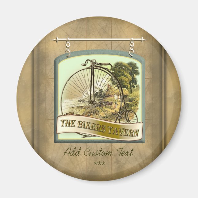 Biker Tavern Pub Sign Personalisiert Magnet (Vorne)