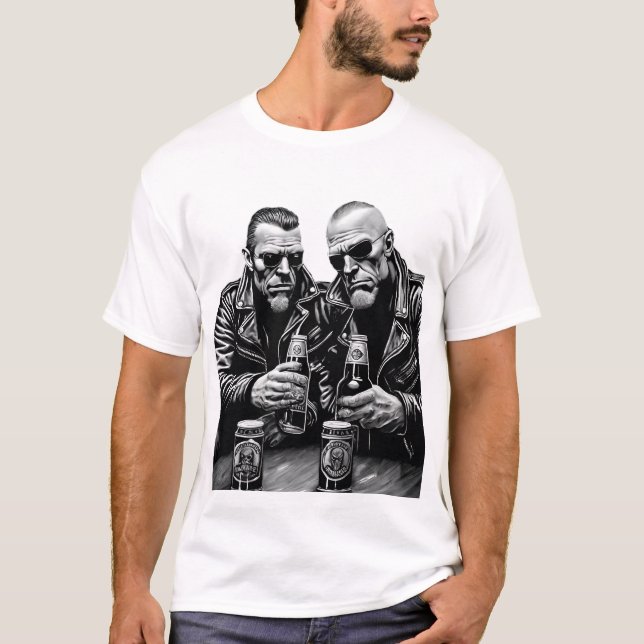 Biker und Bier-T - Shirt (Vorderseite)