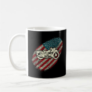 Biker Usa-Flagge Fingerabdruck Zwei-Finger-Welle Kaffeetasse