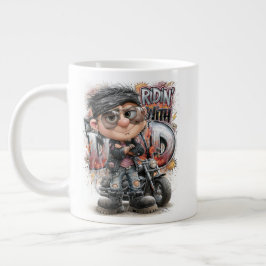 Biker-Vater Motorradfahren Jumbo-Tasse
