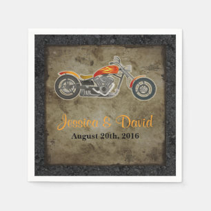 Biker Wedding Paper Napkins Serviette