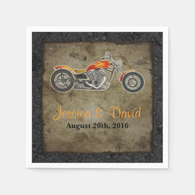 Biker Wedding Paper Napkins Serviette (Vorderseite)