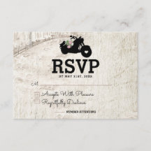 Biker Wedding RSVP Einsteckkarte offene Straße
