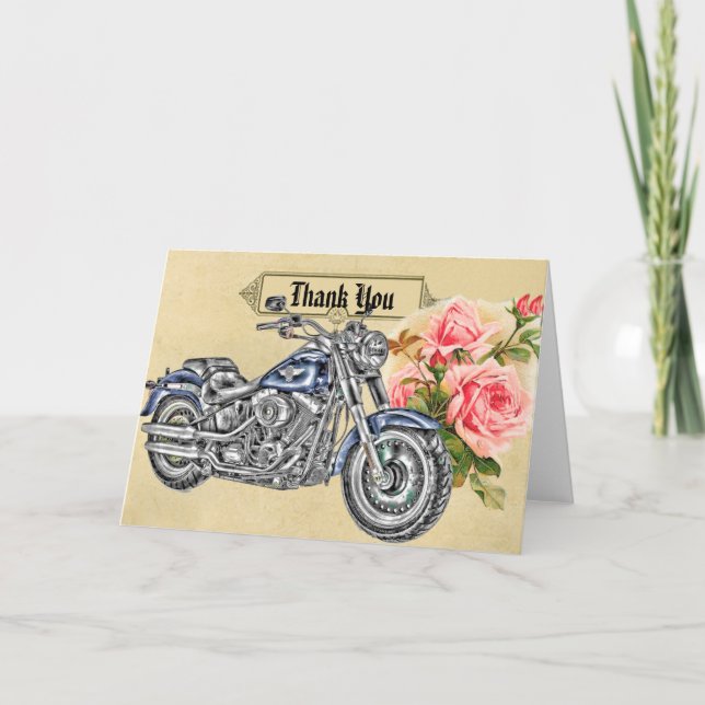 Biker Wedding Thank You Card Dankeskarte (Vorderseite)