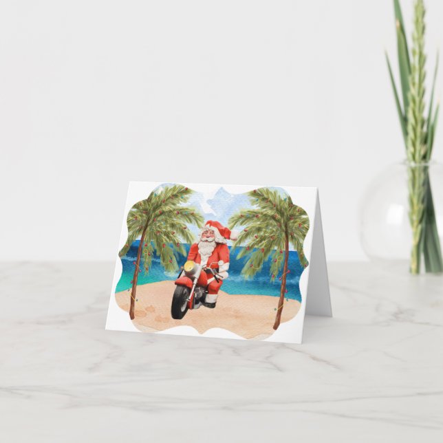 Biker Weihnachtskarte Karte (Vorderseite)