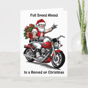 Biker Weihnachtsmann  Feiertagskarte