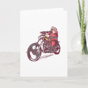 Biker Weihnachtsmann Karte