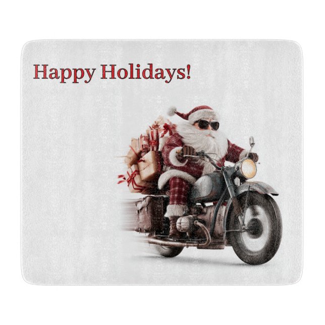 Biker-Weihnachtsmann-Weihnachtsküchen-Abenteuer Schneidebrett (Vorderseite)