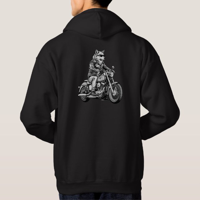 Biker Wolf Hoodie (Rückseite)