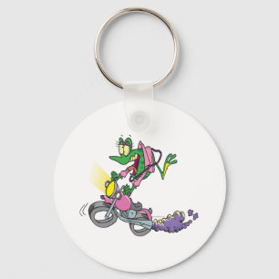 Bikerfrosch, Froschfrosch, tierischer Cartoon Schlüsselanhänger