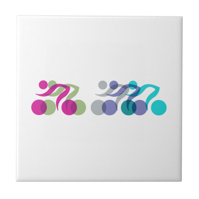 Bikergruppe Fliese (Vorderseite)