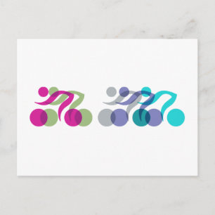 Bikergruppe Postkarte