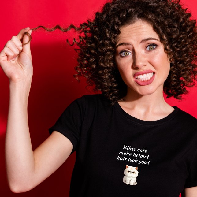 Bikerkatzen Helmhaare sehen gut aus T-Shirt (Von Creator hochgeladen)