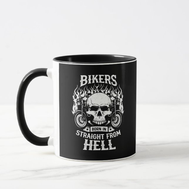 Bikers Born In Straight From Hell, Mug (Gauche)