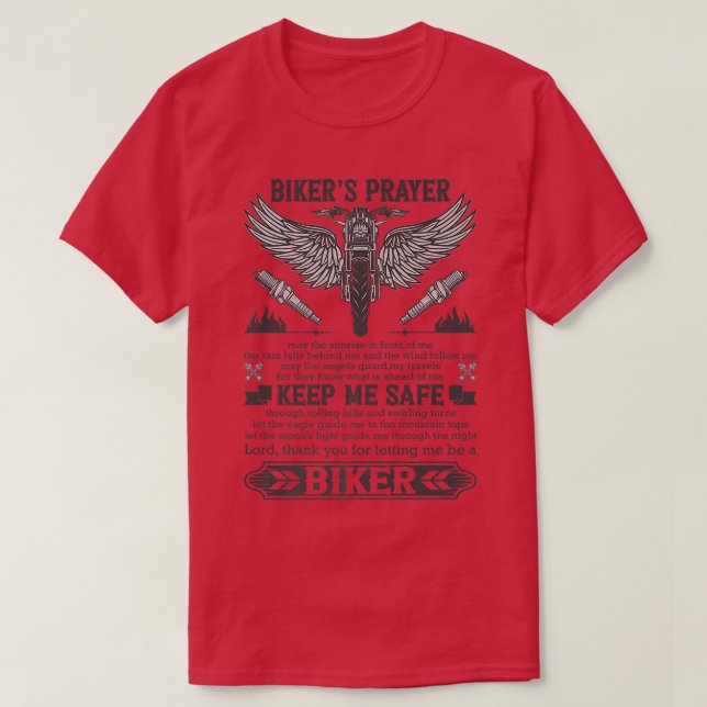 Bikers Prayer Shirt Biker Stuff Motorradfahrer V (Design vorne)