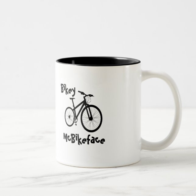 Bikey McBikeface Zweifarbige Tasse (Rechts)