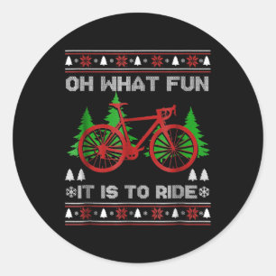 Biking Oh, was Spaß Bike Ugly Weihnachtskraut Runder Aufkleber