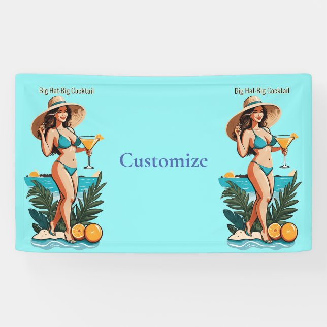 Bikini Babe Big Hat - Big Cocktail Thunder_Cove Banner (Horizontal)
