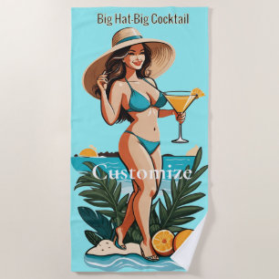 Bikini Babe Big Hat - Big Cocktail Thunder_Cove Strandtuch