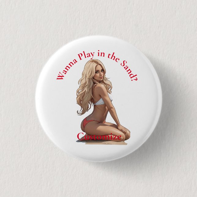 Bikini Beach Girl Thunder_Cove Button (Vorderseite)